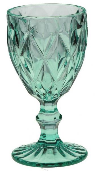 Weinglas 250 ml Turquise Diamond Glas türkis