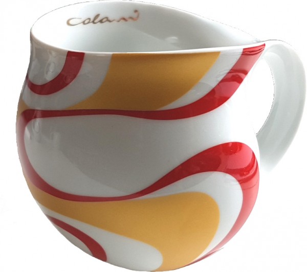 Colani dekorierte Kaffeetasse wave rot