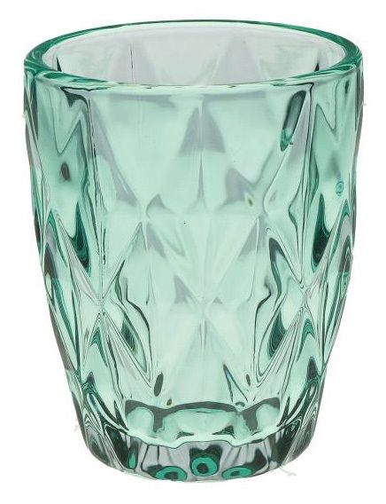 Vintage Wasserglas TURQUOISE DIAMOND TUMBLER Türkis 270 ml